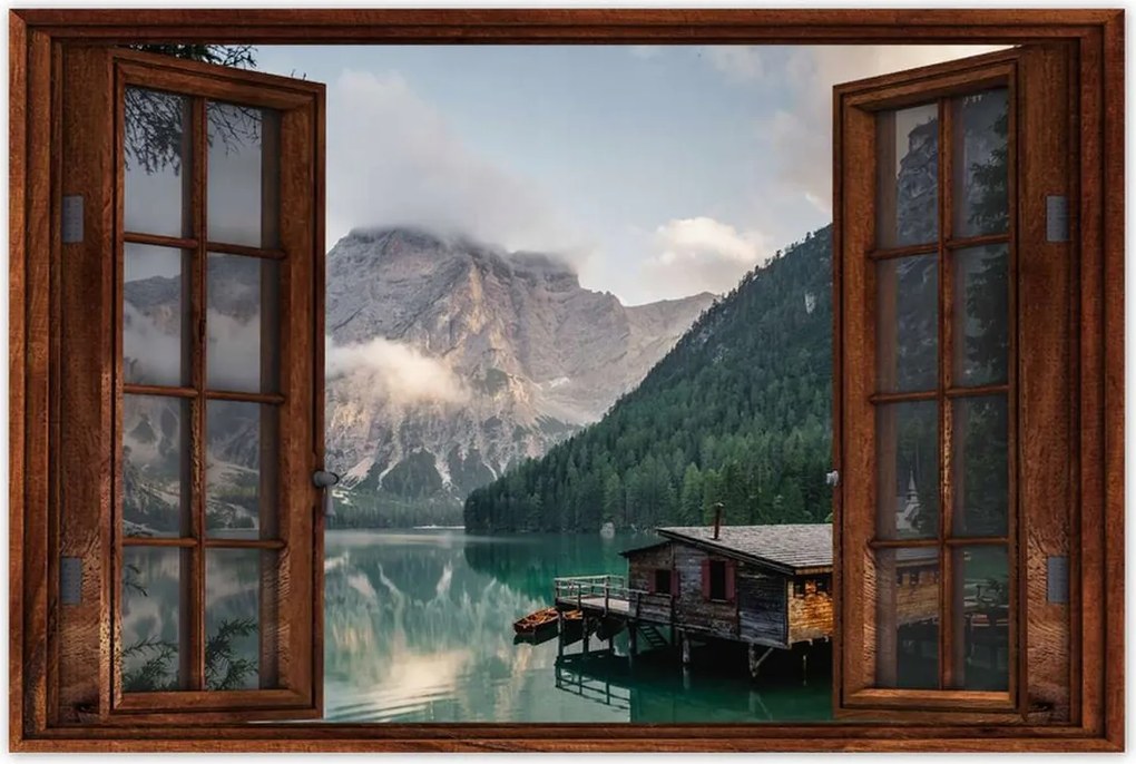 Poszterek 60x40 Tájkép hegyekkel Házikó