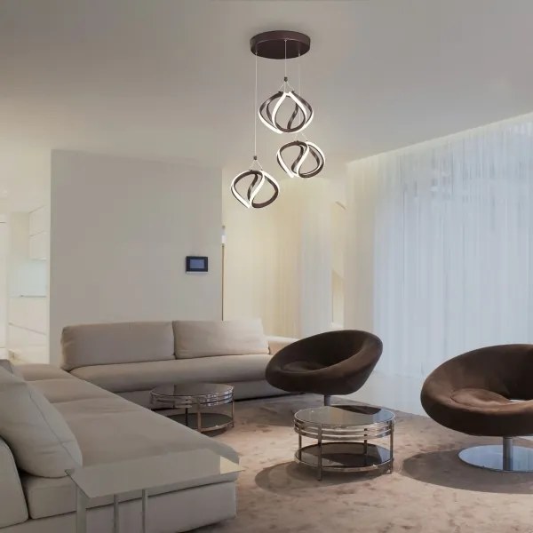 Rabalux 5693 - LED Csillár zsinóron AMBROSIO LED/50W/230V barna