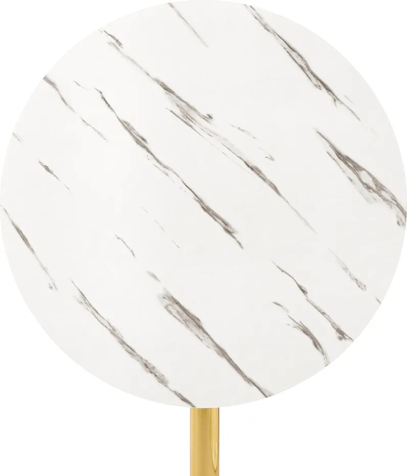 Étkezőasztal, világos márvány/gold króm - arany, átmérő 80 cm, LAMONT
