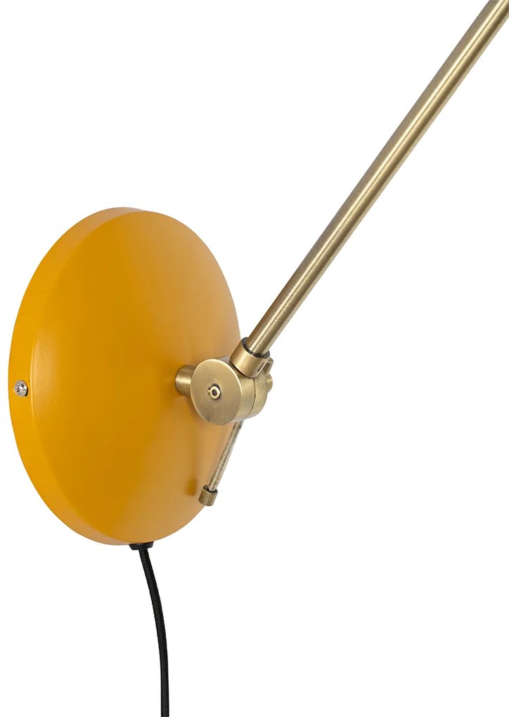 Retro fali lámpa sárga bronzzal - Milou