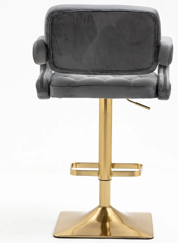 HR8403KW Grafit modern velúr szék arany lábbal