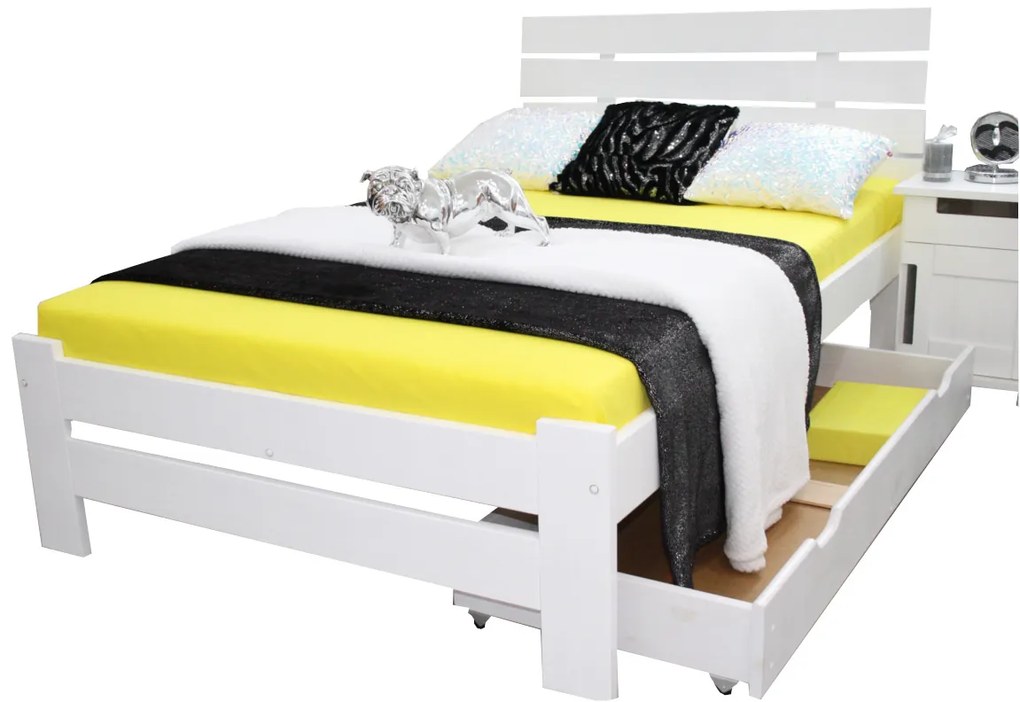 RISA ágy  + ágyrács, 180x200, fehér