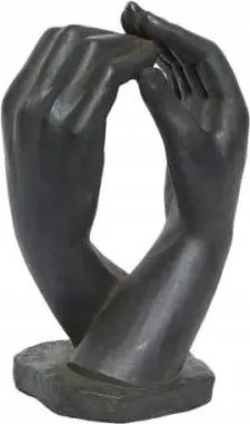 Szobor fekete kéz összecsukott fonott dekoráció