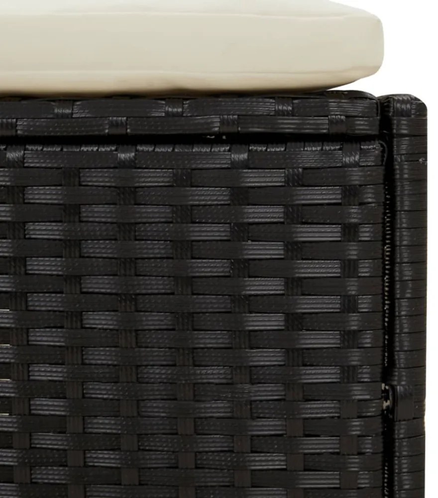 fekete polyrattan és tömör akácfa jakuzzi-keret
