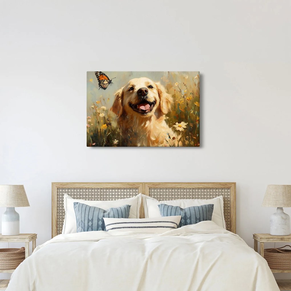 Kép - Boldog kutyus (90x60 cm)