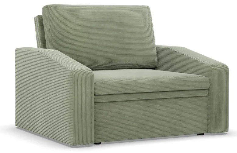 Vertico fekvőfotel, 90 cm széles, kordbársony, zöld