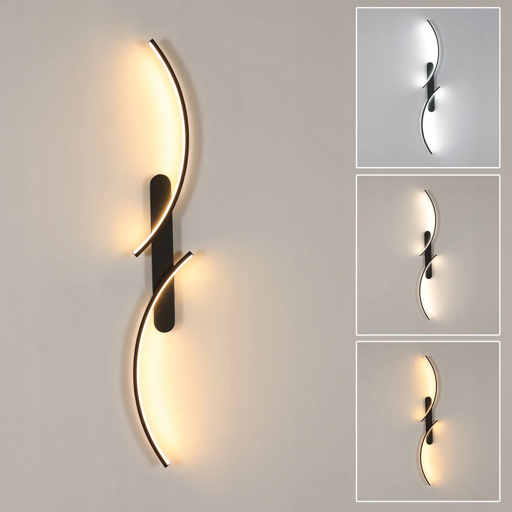 Kinkiet Czarna Lampa Scienna Led Nowoczesna W Korytarz 3000K/4500K/6500K