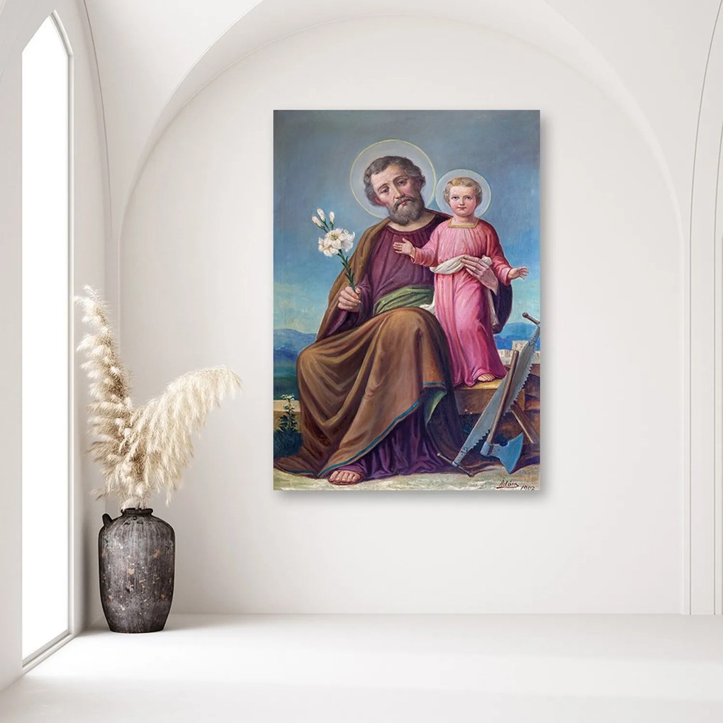 Gario Vászonkép Szent József a kis Jézussal, roznav Méret: 70 x 100 cm
