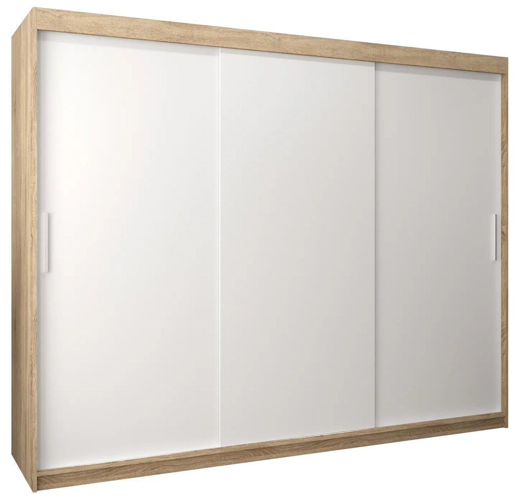 Ruhásszekrény 250 cm Toki (szonoma tölgy + matt fehér). 1064870