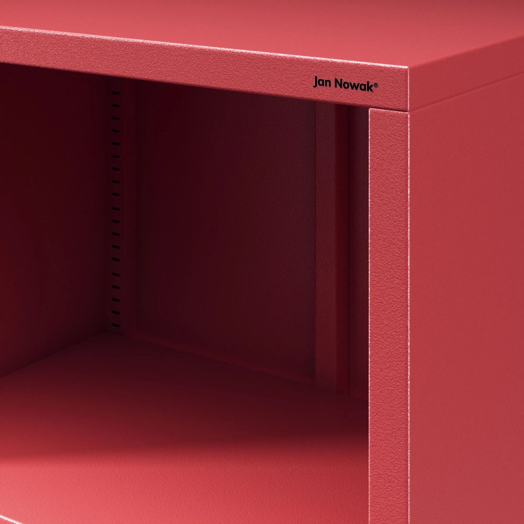 Állvány lapos nyitott könyvekhez lábakon piros, 500x1800x350 mm: MARIO Modern