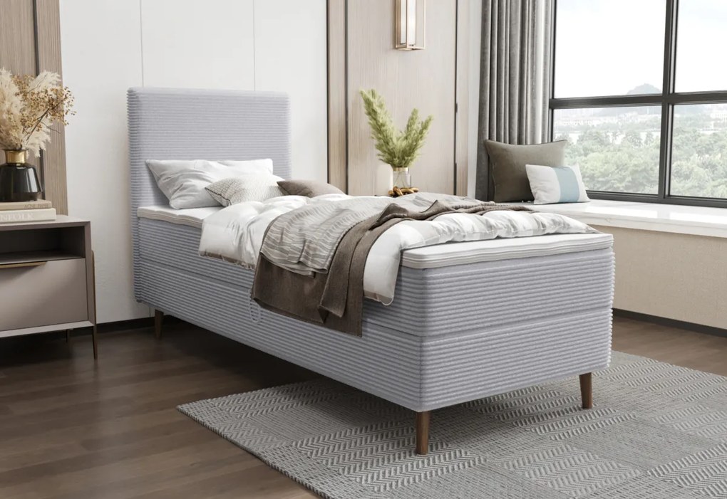 RANA comfort kárpitozott boxspring ágy, 90x200, poso 115, balos