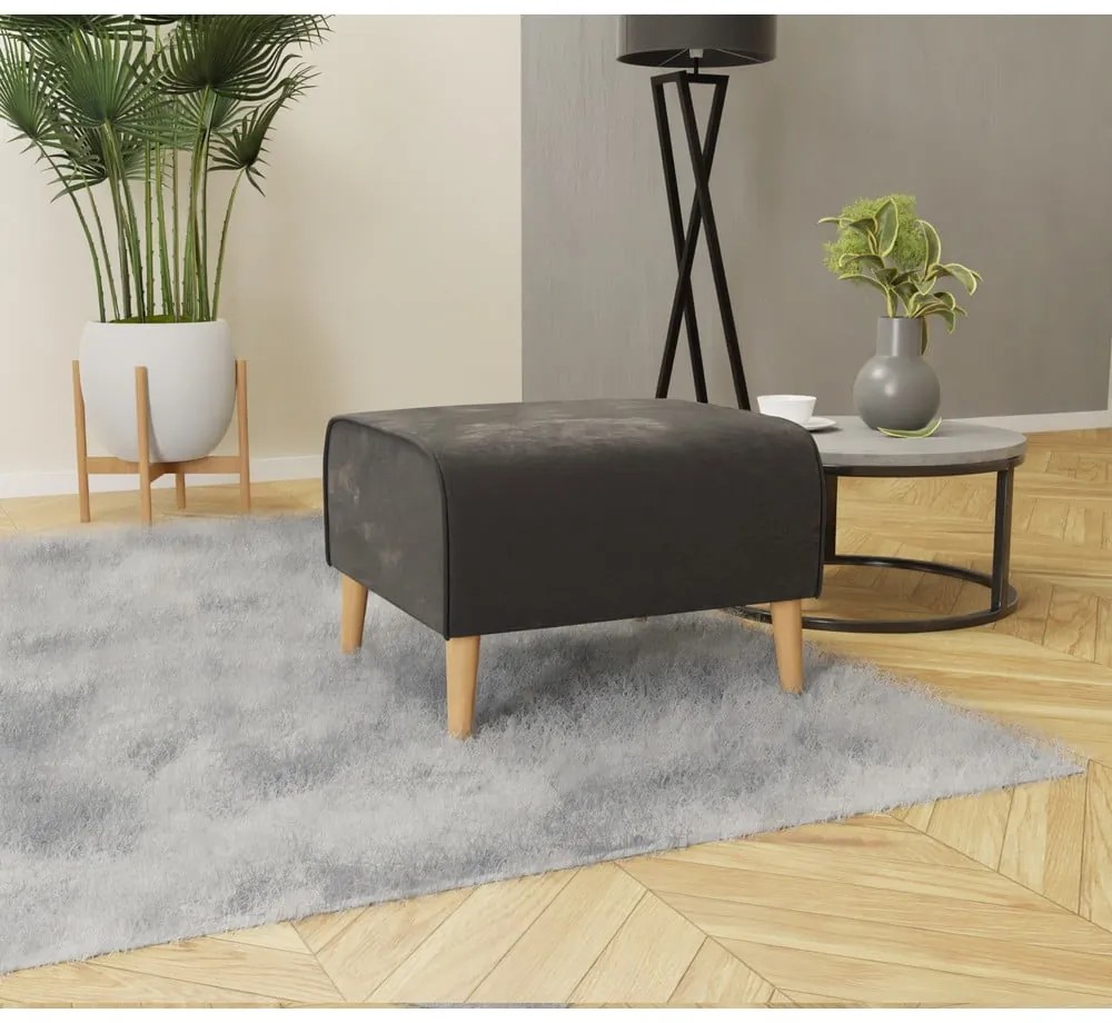 Sötétszürke bársony lábtartó Carole – Ropez