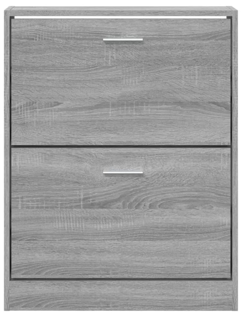 szürke sonoma színű szerelt fa cipősszekrény 59x17x81 cm