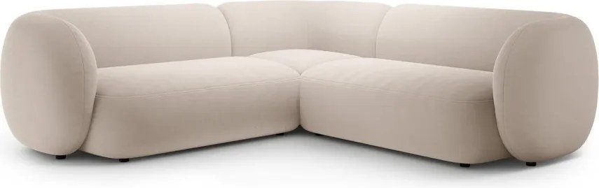 Bézs bársony sarokkanapé Kate – Micadoni
