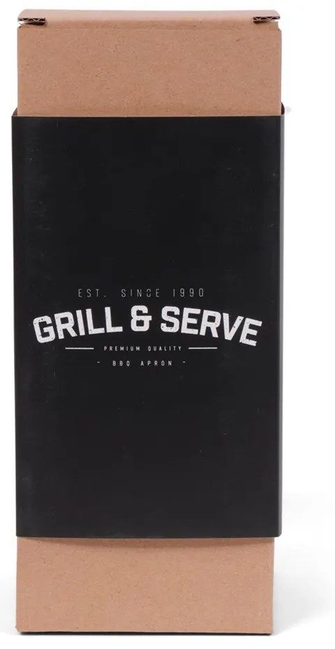 GRILL AND SERVE alacsony derék kötény ökobőr, fekete