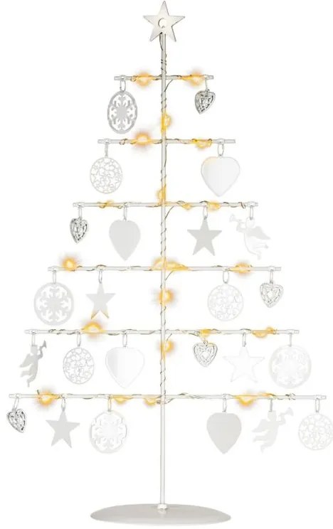 NEXOS Karácsonyi fém díszfa 25 LED meleg fehér fehér