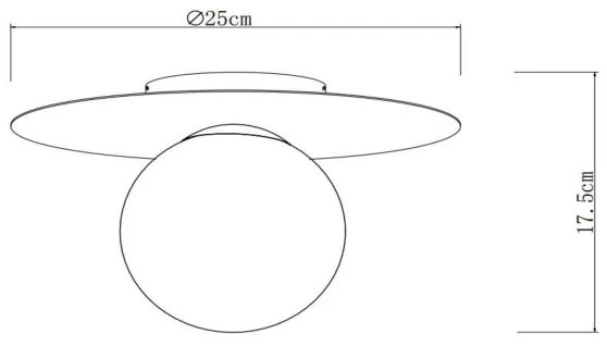 Lucide 79187/01/30 - Mennyezeti lámpa TRICIA 1xE27/15W/230V átm. 25 cm fekete