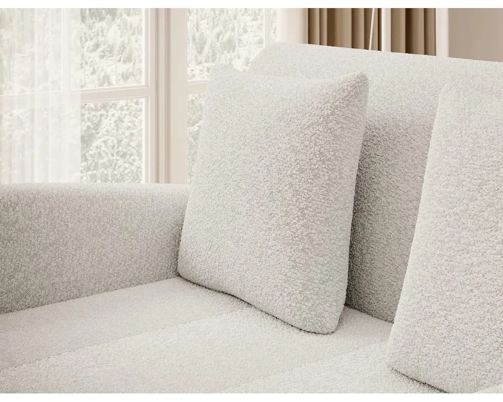 Fehér buklé kinyitható-tárolóhelyes kanapé 130 cm Ario – ELTAP