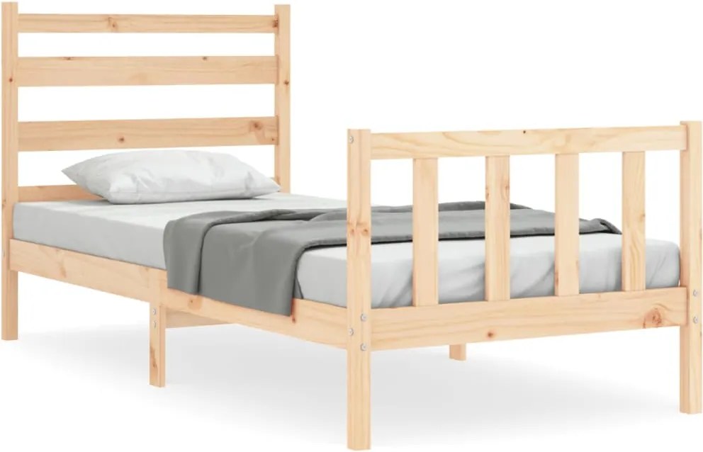 vidaXL tömör fenyőfa ágy matrac nélkül 90 x 200 cm
