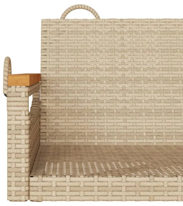 bézs polyrattan hintapad 63 x 62 x 40 cm