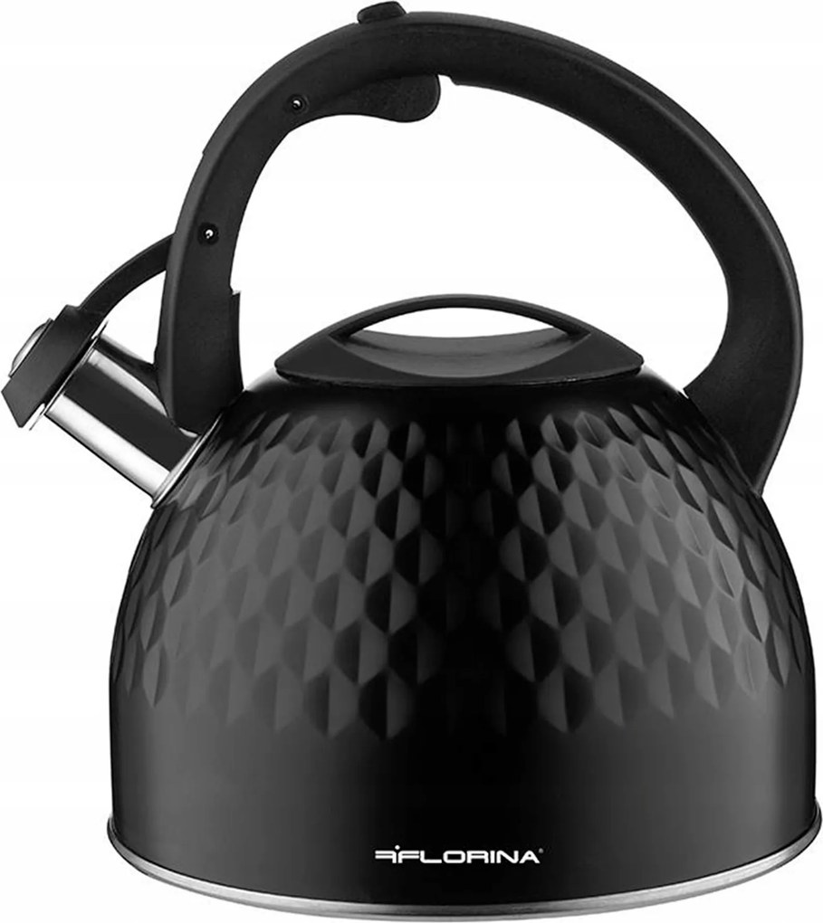 Hagyományos Acél Fém Vízforraló Síppal Diamond Indukciós 2,5L Fekete