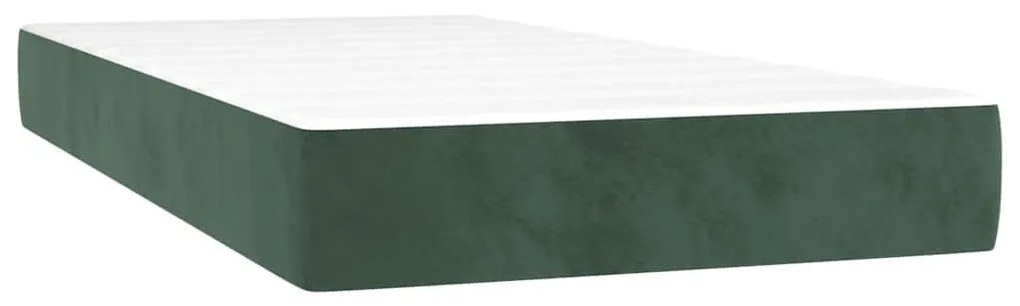 sötétzöld bársony zsebrugós ágymatrac 80x220x20 cm