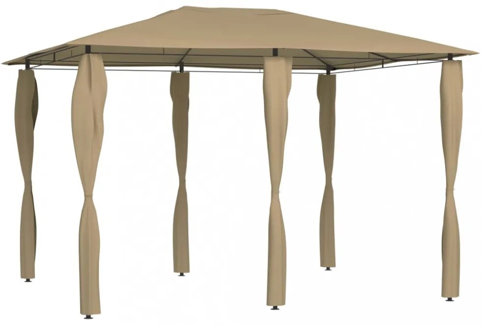 tópszínű pavilon oszlop takarókkal 3 x 4 x 2,6 m 160 g/m²