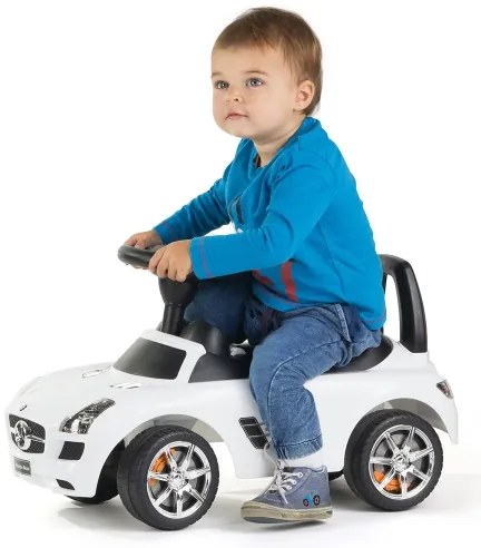 Push autó Mercedes 2xAA fehér/fekete