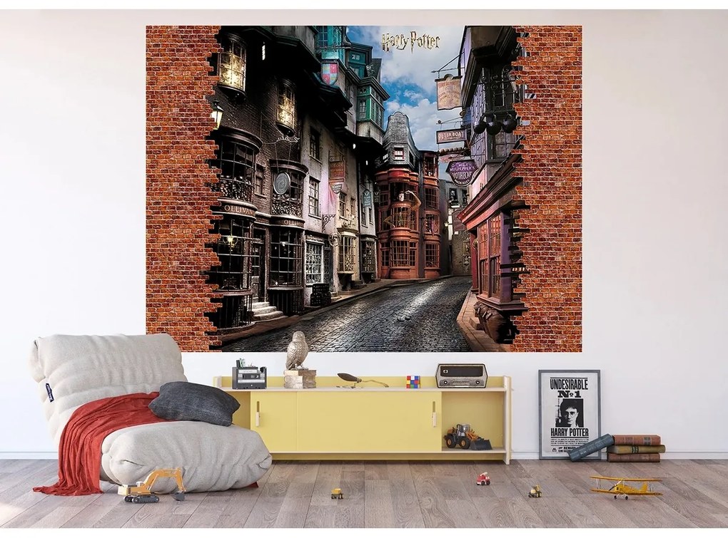 Gyerek fotótapéta Harry Potter Diagon Alley 252 x182 cm, 4 részes
