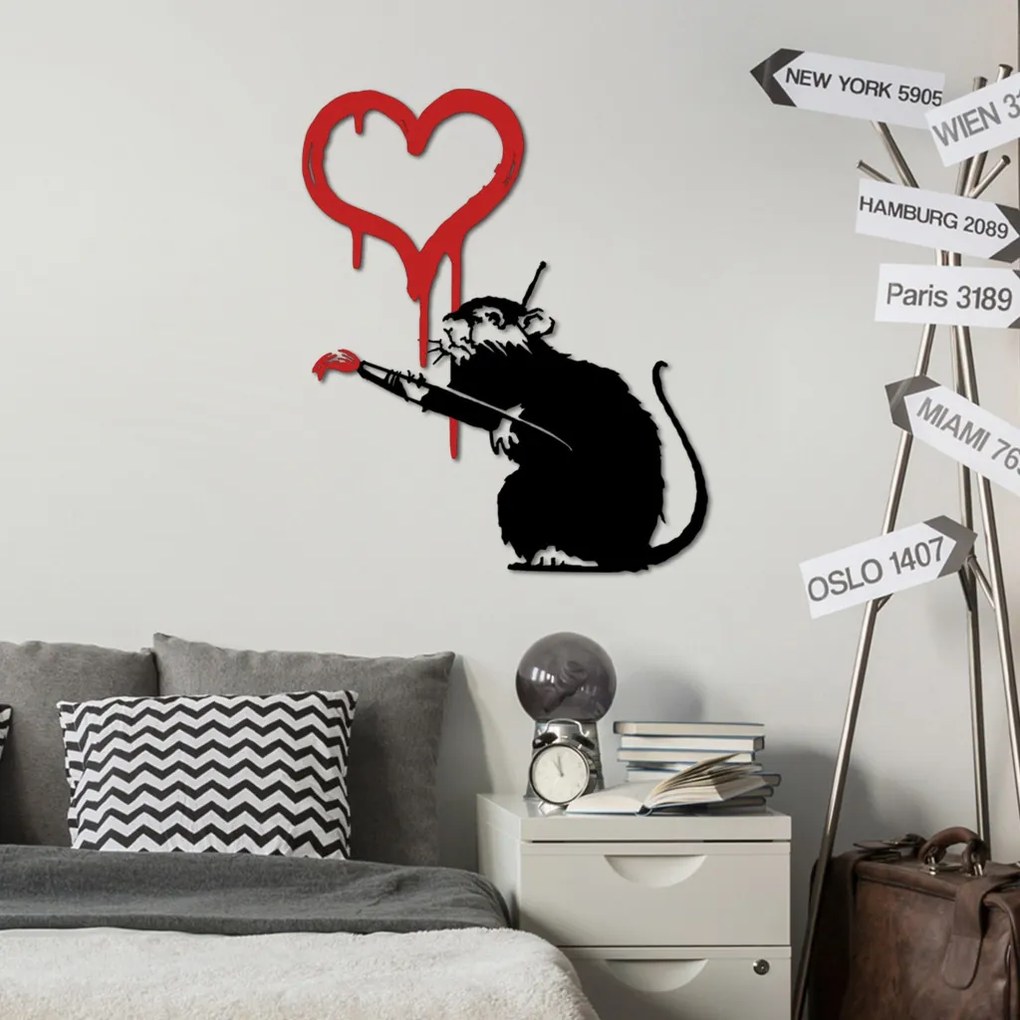 Banksy fém fali dekoráció, 60×70 cm