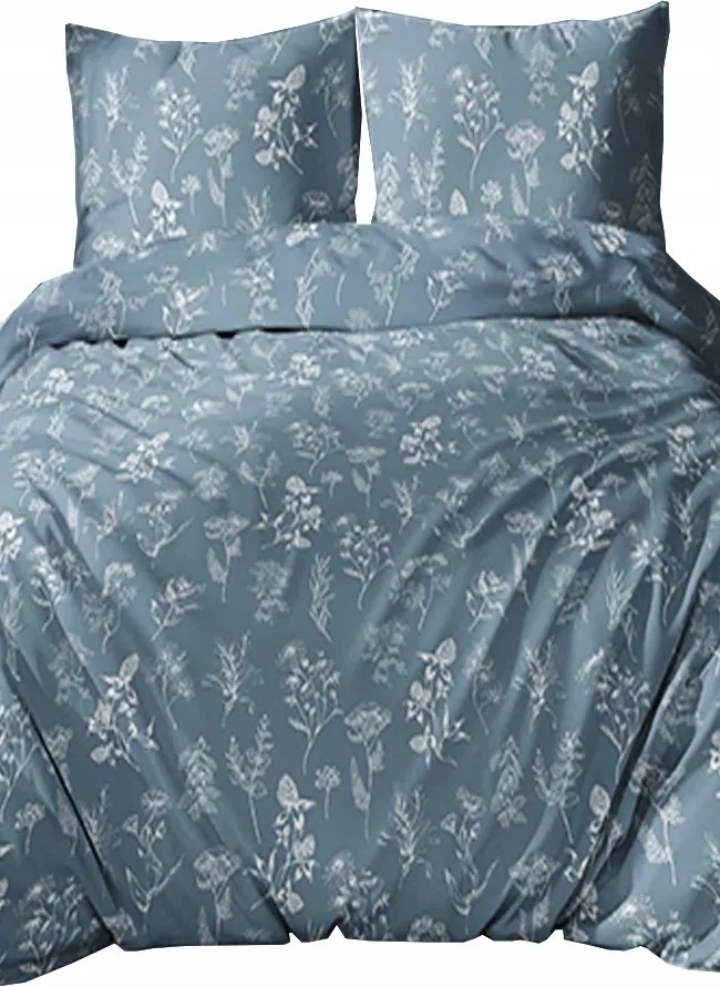 Pamut szatén ágyneműhuzat 140x200+70x90 Natura kék 5080B