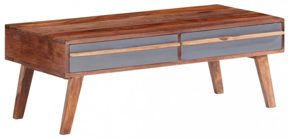 szürke tömör fa dohányzóasztal 110 x 50 x 40 cm