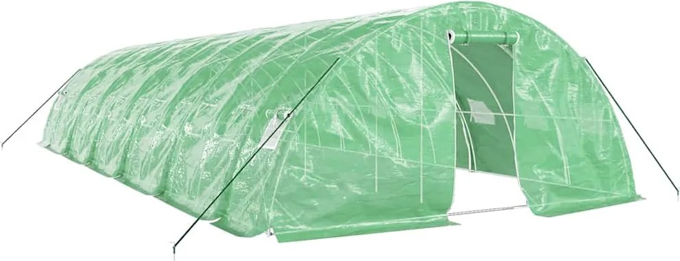 vidaXL zöld acélvázas melegház 60 m² 12 x 5 x 2,3 m