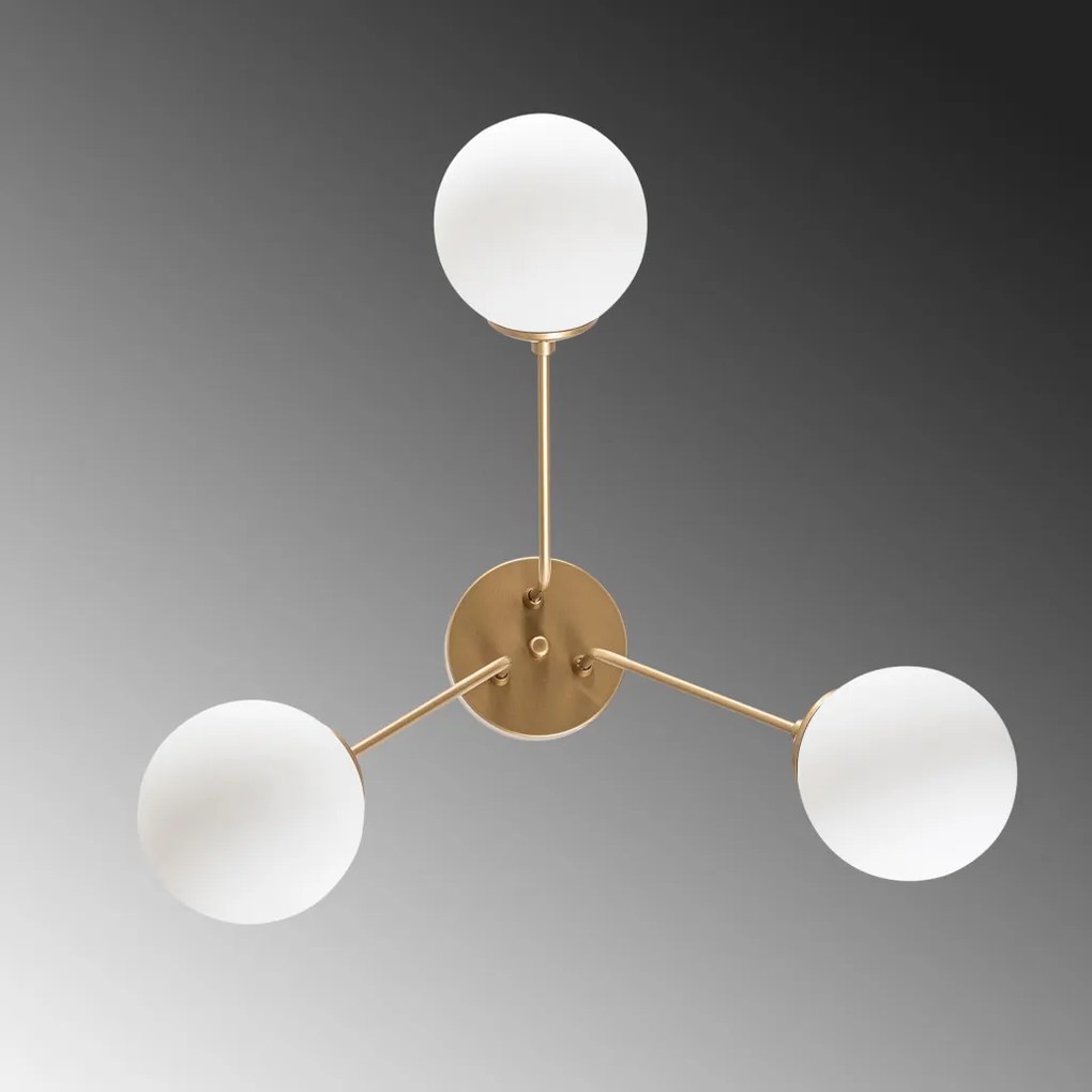 Orion 13956 arany fém és üveg 3 izzós függőlámpa, Ø56 cm