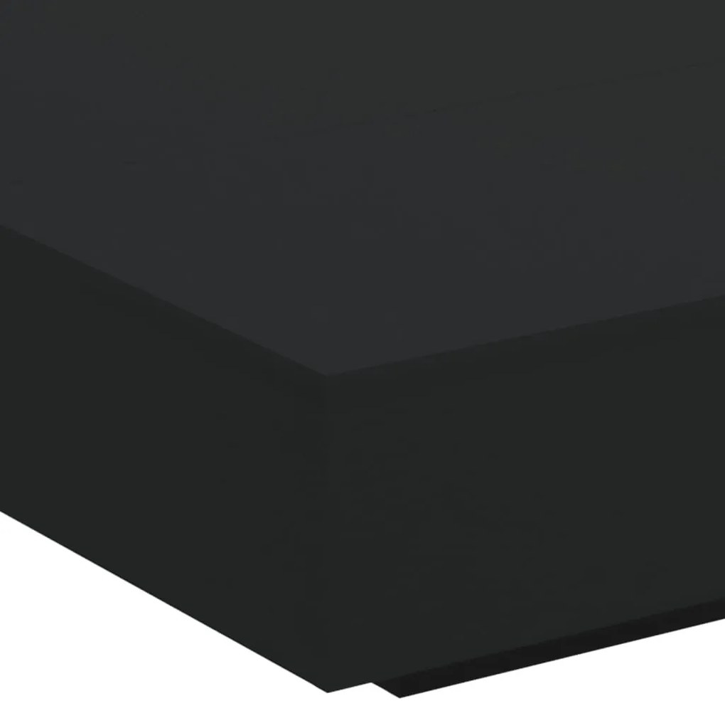 fekete dohányzóasztal LED-lámpákkal 100 x 100 x 31 cm