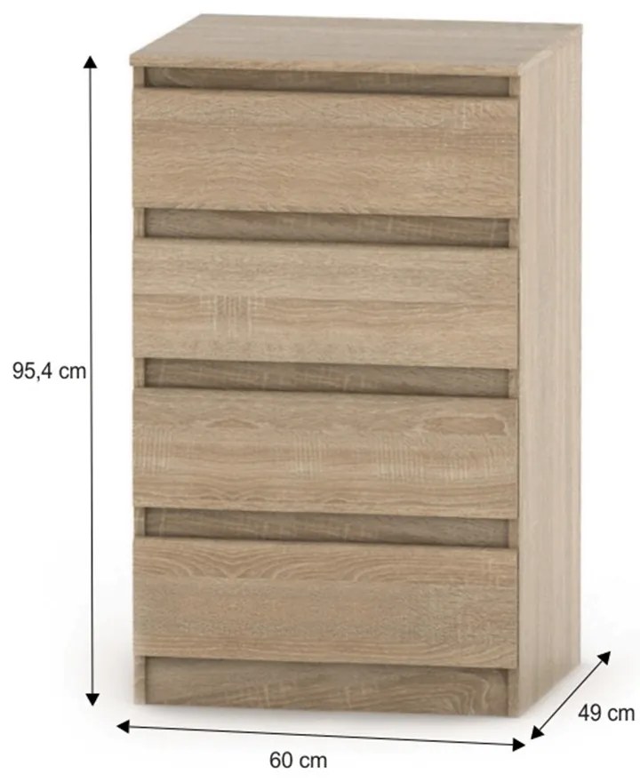 HANY NEW 014 komód, sonoma tölgy