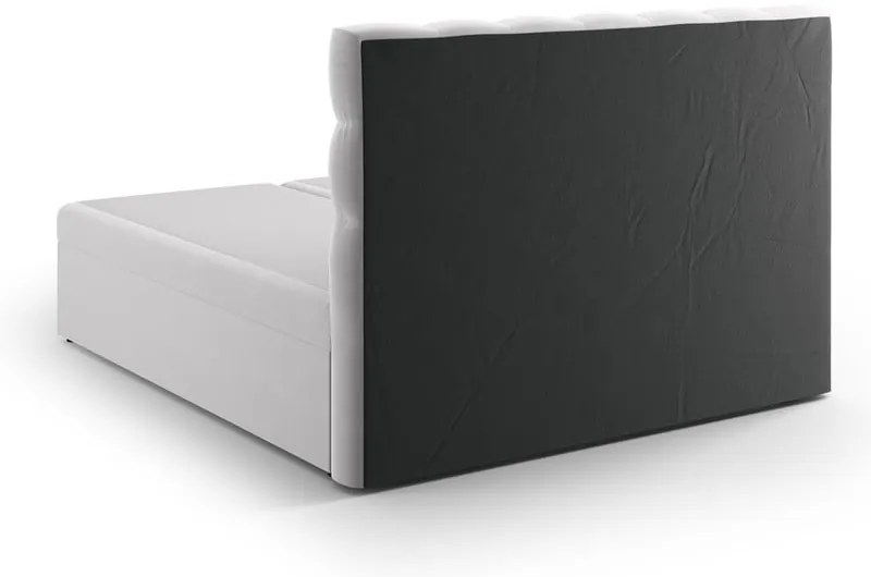 Világosszürke boxspring ágy tárolóhellyel 160x200 cm Bali – Cosmopolitan Design