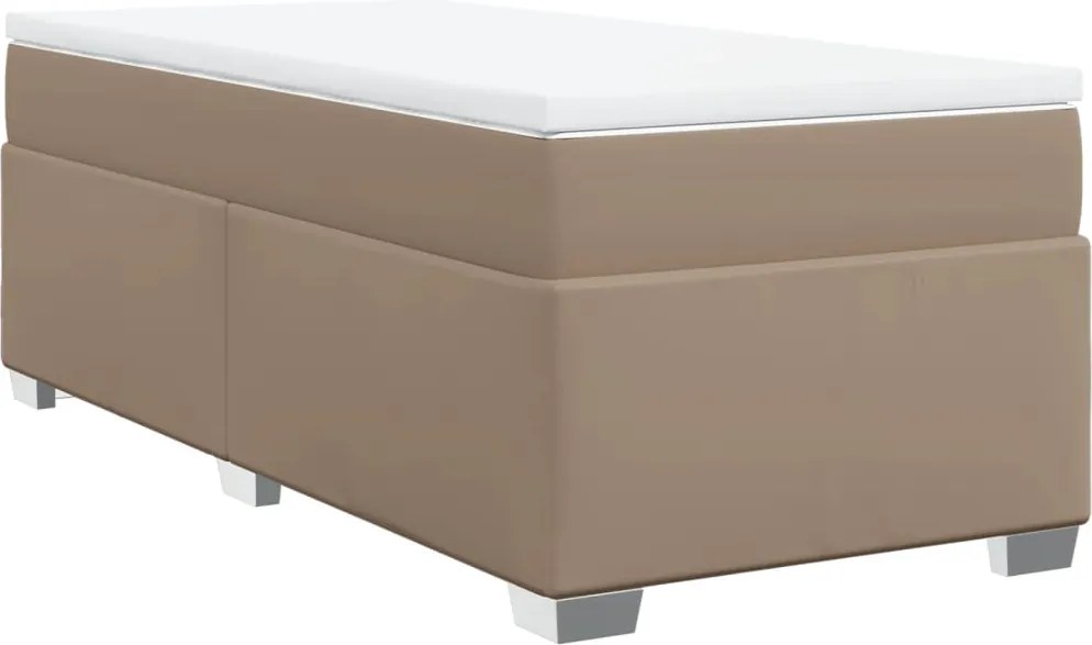 vidaXL cappuccino színű műbőr rugós ágy matraccal 90 x 190 cm