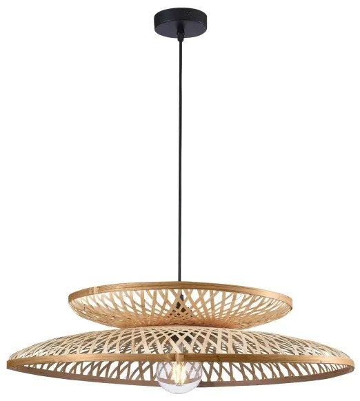 Csillár zsinóron BALI 1xE27/20W/230V átm. 60 cm bambusz