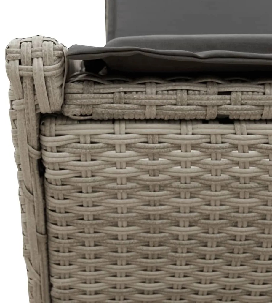 világosszürke polyrattan dupla napozóágy párnával