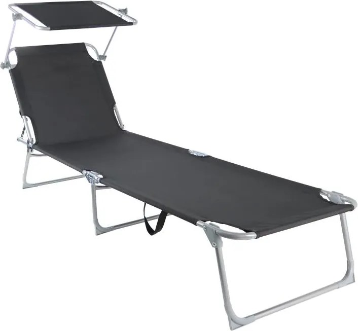 SEBASTIAN Relaxációs napozóágy beállítható kis tetővel