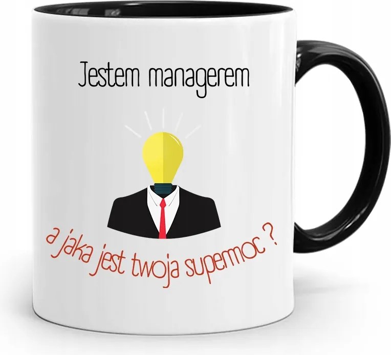 Menedzser Bögre Fekete Ajándék fényképes nyomtatással