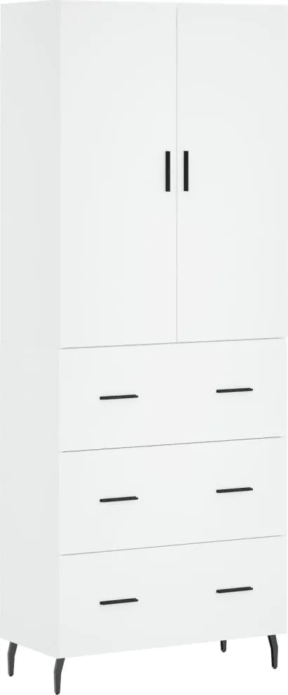 vidaXL fehér szerelt fa magasszekrény 69,5 x 34 x 180 cm