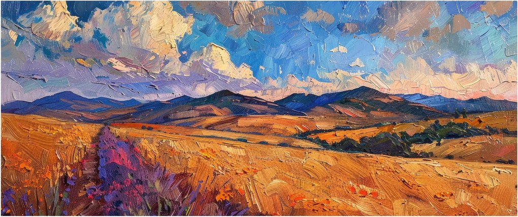 Kép - Olajfestmény tájkép (120x50 cm)