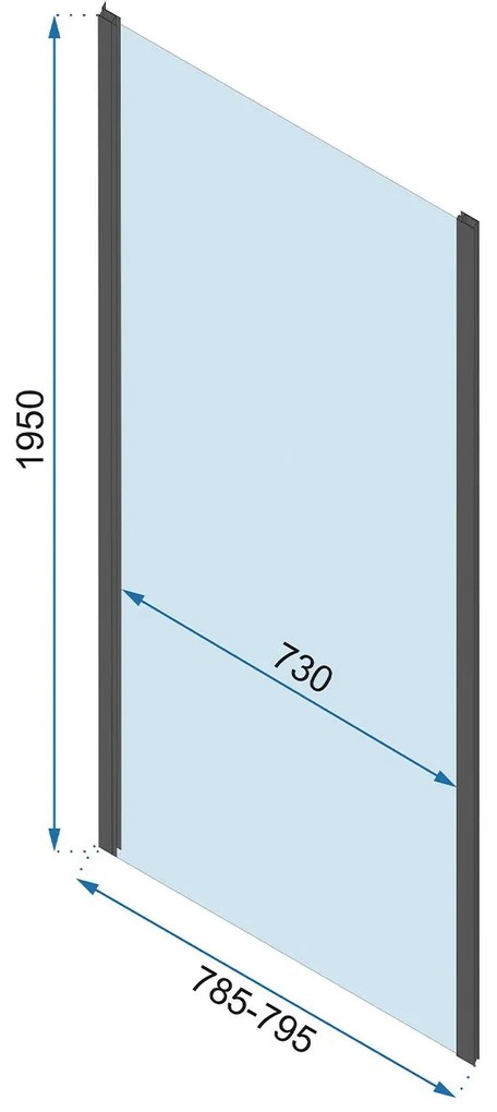 Rea Rapid Fold, 3 falú zuhanykabin 100 (ajtó) x 100 (fal) x 100 (fal) x 195 cm, 6/4mm átlátszó üveg, arany fényes profil, KPL-09408