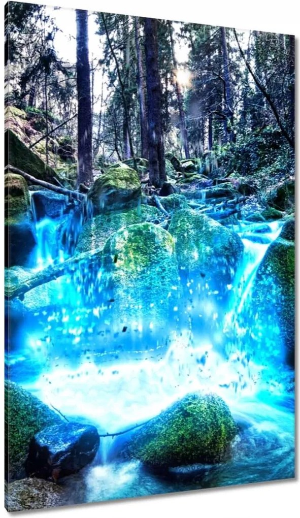 Vászonkép 80x120 Vízesés a folyón Hegyek Sziklák