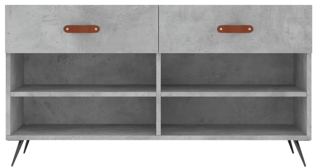 betonszürke szerelt fa cipőpolc 102 x 35 x 55 cm