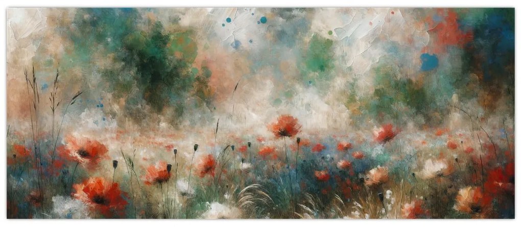 Kép – Pipacsmező absztrakciója (120x50 cm)