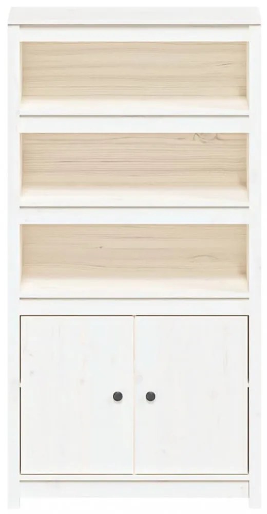 fehér tömör fenyőfa magasszekrény 80 x 35 x 154 cm