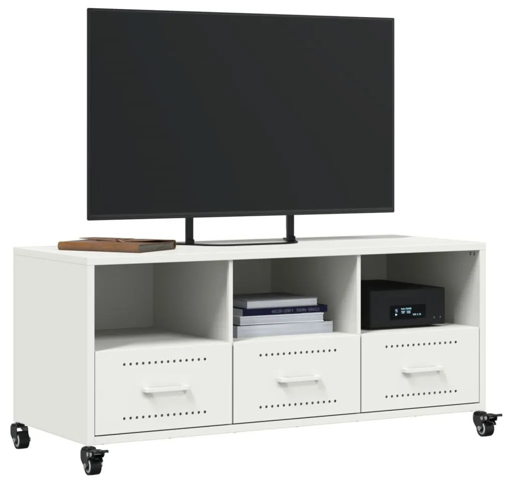 fehér acél TV-szekrény 100,5 x 39 x 43,5 cm